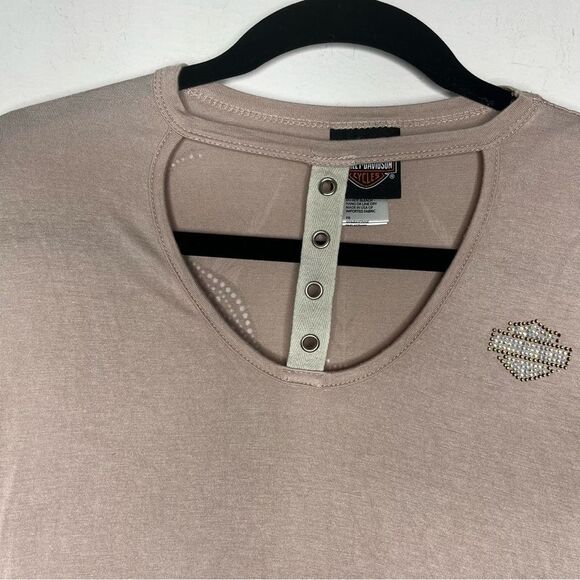 Harley-Davidson Rhinestone Embellished Muscle Tee S - Picture 5 of 8